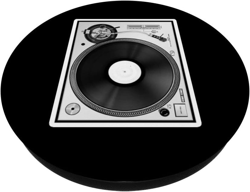 Godfather Turntables DJ Shirt Vinyl Record Player Turntable PopSockets PopGrip: Swappable Grip for Phones & Tablets image 2