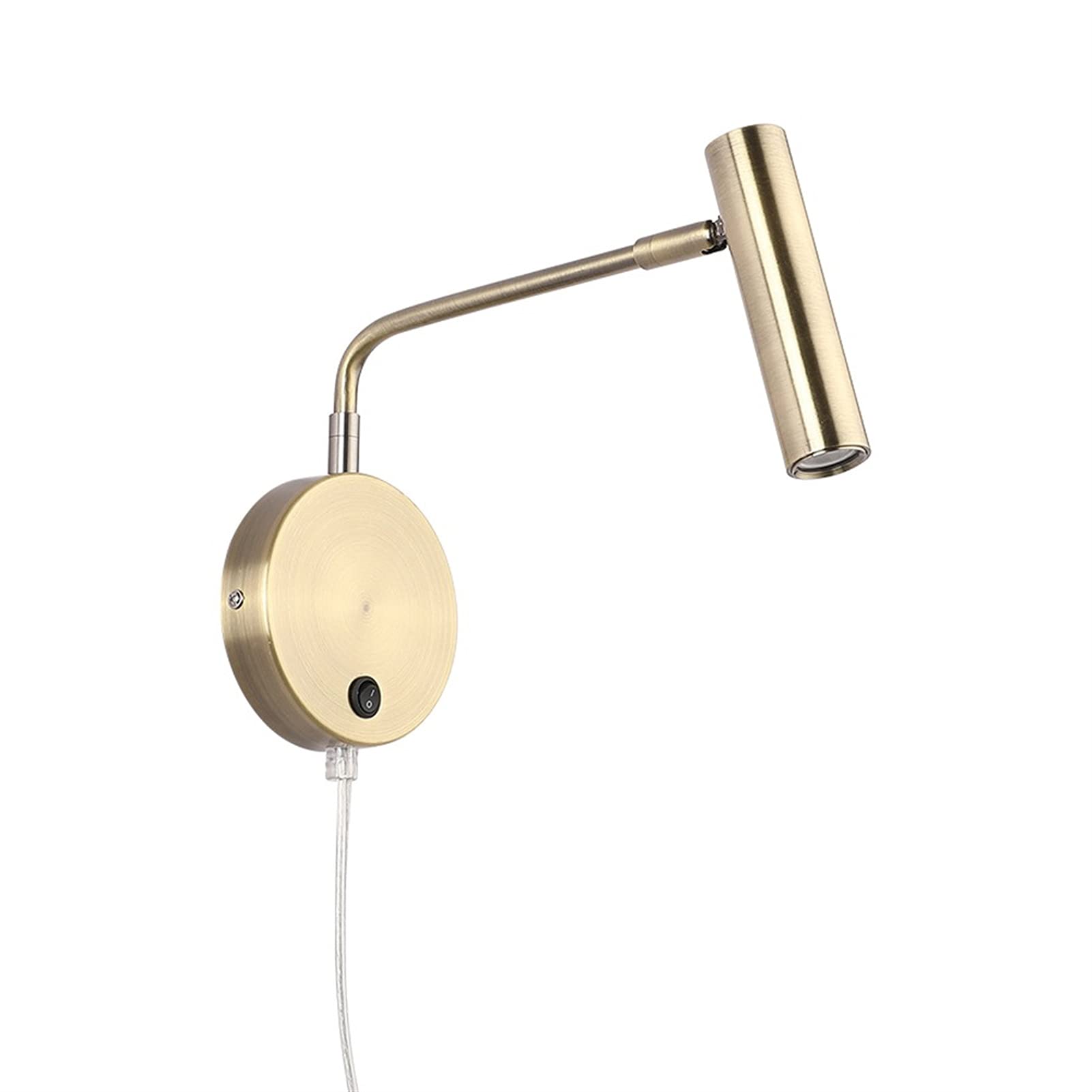 HYJAUSXB Reading Wall Lamp with Plug Wired丨Adjustable Angle 3 Led Mounted Light丨Indoor Swing Arm Lighting Fixture丨Rotatable Sconces for Bedroom Nightstand (White6000K)