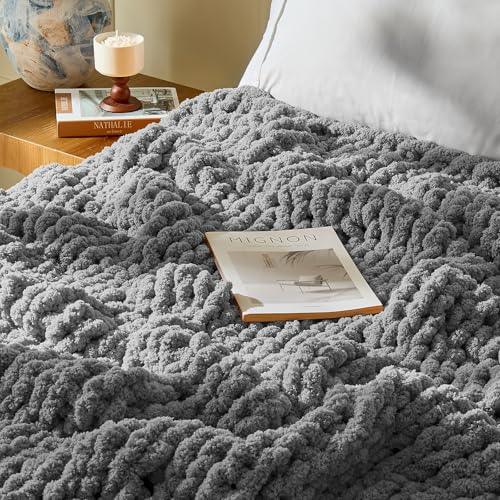 Image of Inhand Chunky Chenille Yarn for Hand Knitting,Thick Bulky Blanket Yarn for Crocheting,Soft Fluffy Yarn for Crochet Birthday Gifts for Men /Women /Beginners,8 Pack (29.5Yds /8.4oz Each),Deep Gray