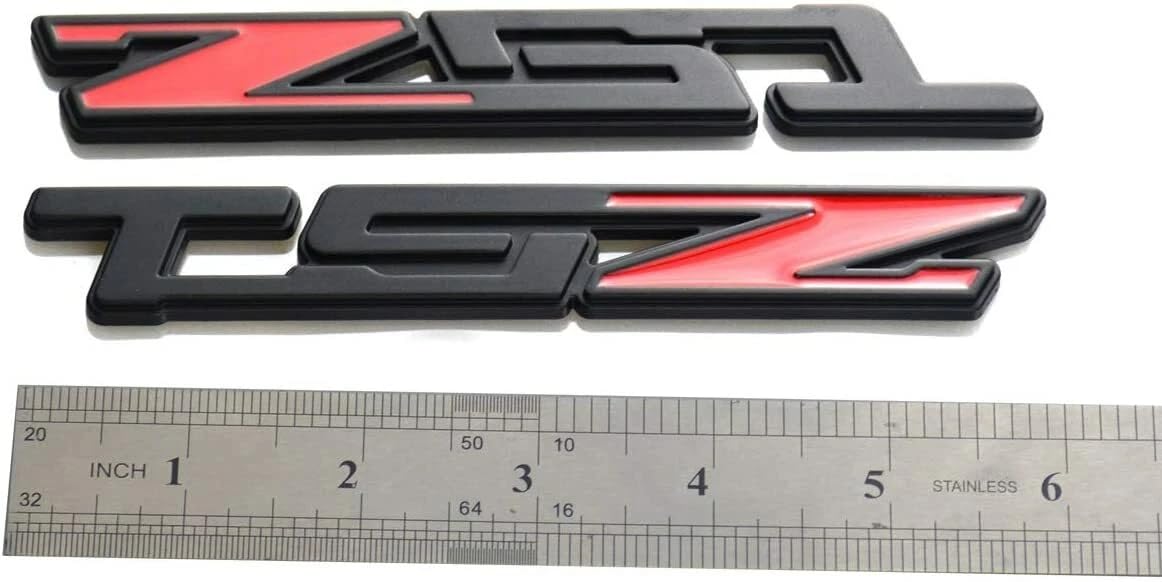 2 sztuki emblematów samochodowych Z51 z imieniem, tabliczka z nazwiskiem 3D, kompatybilne z C5 C6 C7 Corvette (czerwone)