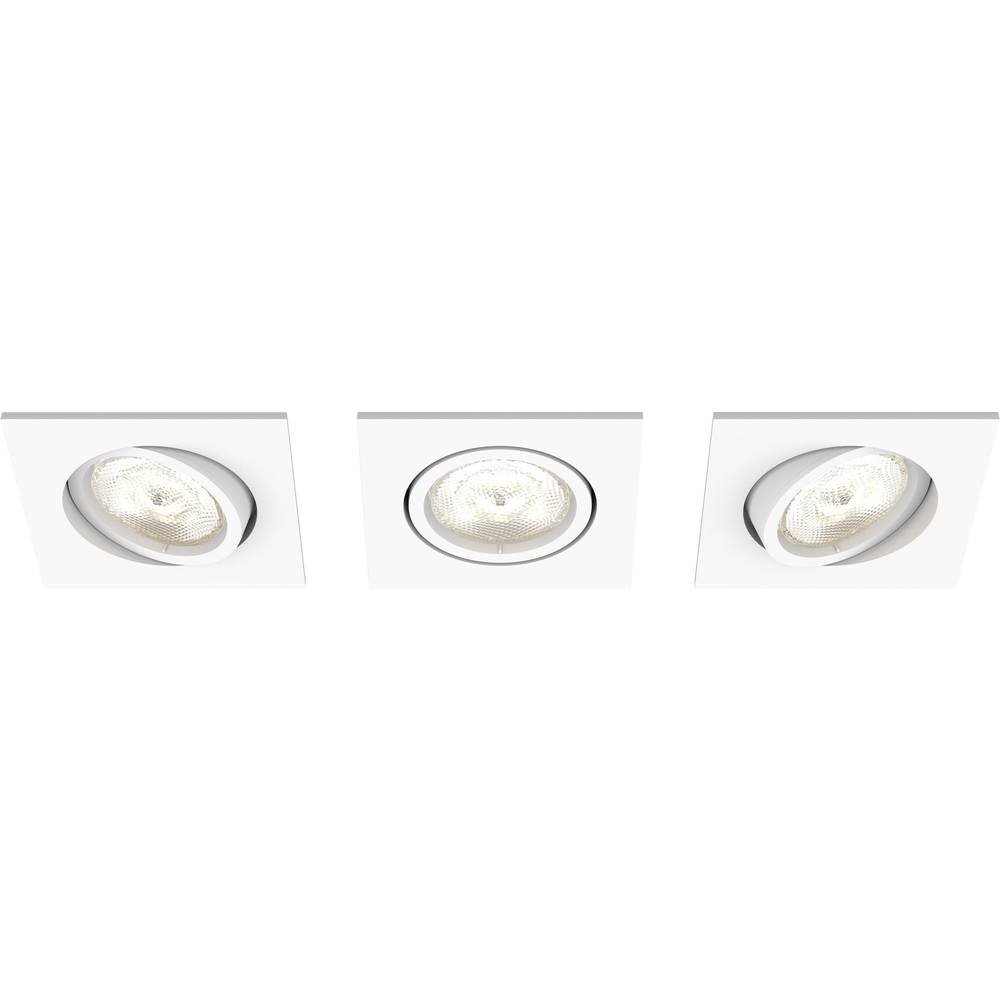 Philips "myLiving" Shellbark Recessed Spot Lights, White, GU10, 4.5 Watts, 3-Piece