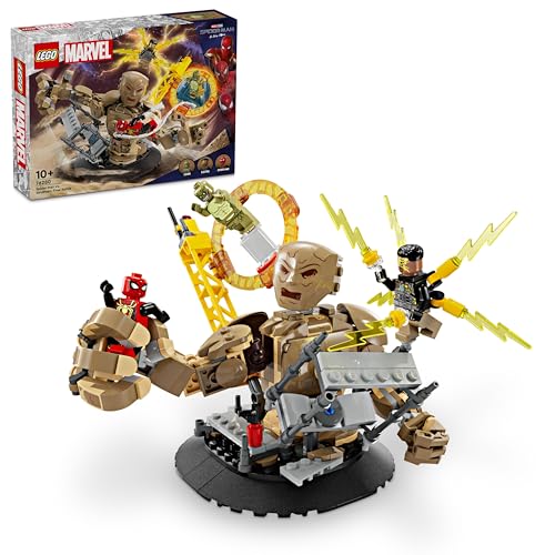 Construcción, Toy LEGO Marvel Spider-Man vs Sandman Showdown, juguete de lucha de superhéroes con figuras de Lizard y Electro, juguete de construcción para juegos de rol,...