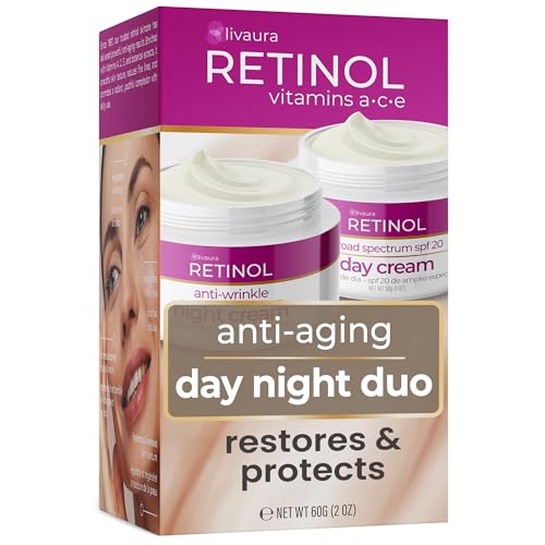 LIVAURA Retinol Day and Night Cream for Women - Anti-Aging Wrinkle Set