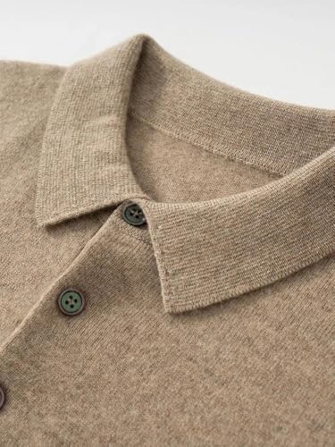 Men's Turn-Down Collar Cashmere Knitted Pullover Top Solid Color Casual Business Office Sweater3