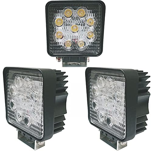 27w Square LED Work Light Lamp Off Road High Power ATV 4x4 Rv Trailer Fishing Boat Tractor Truck Spot (pack of 2)