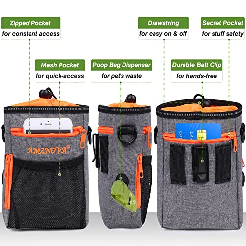 Dog Treat Trainning Pouch, Multi-Purpose & Portable Puppy Treat Bag, Adjustable Waistband & Poop Bag Dispenser for Walking, Hiking,Heather Grey Dog Treat Trainning Pouch, Multi-Purpose & Portable Puppy Treat Bag, Adjustable Waistband & Poop Bag Dispenser for Walking, Hiking,Heather Grey