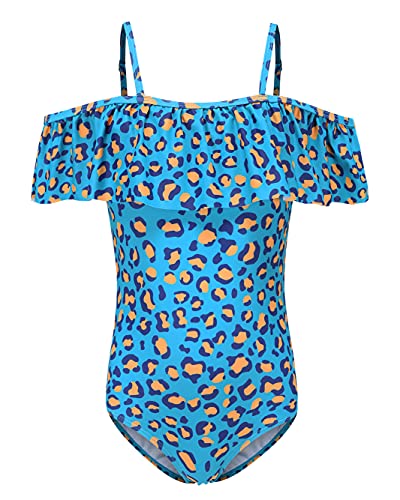 Image of Girls One Piece Swimsuits One Shoulder Ruffle Swimwear Floral Bathing Suit