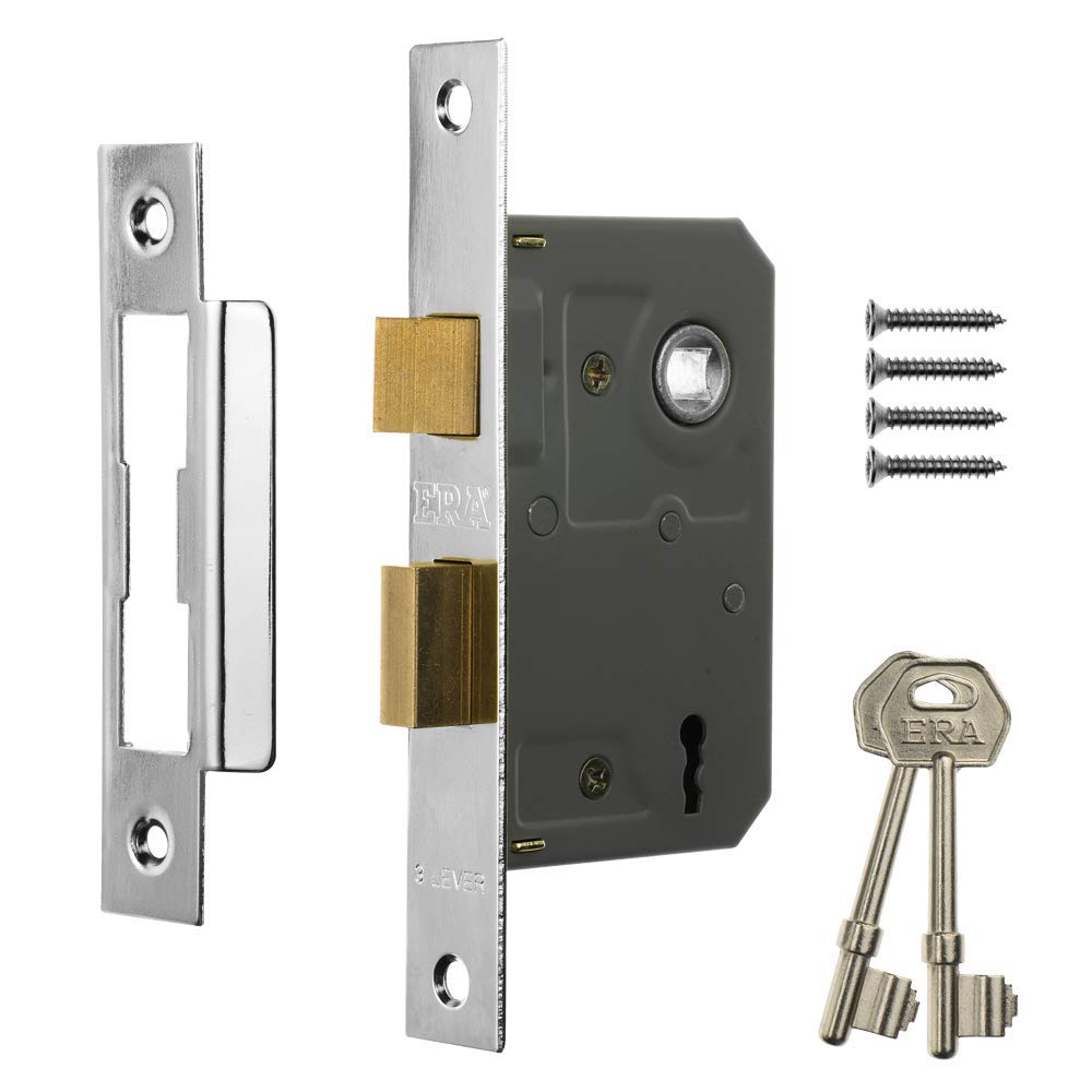 3 Lever Chrome Plated Mortice Sashlock - 63mm (2.5")