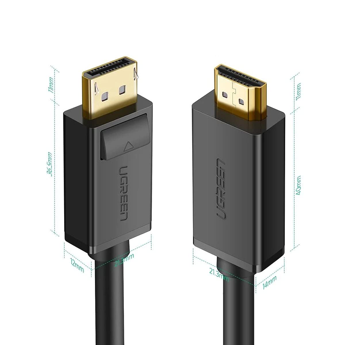 Ugreen 4K Displayport HDMI Dönüştürücü Kablo, Siyah, 1.5 Metre