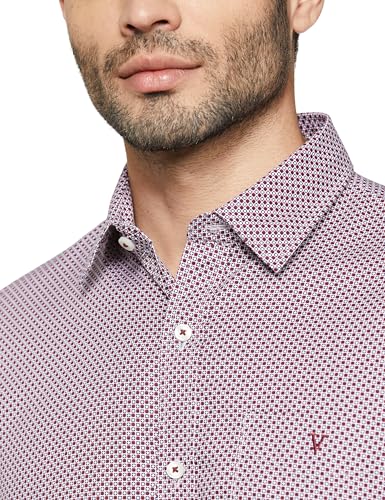 Image of Van Heusen Casual Printed Shirt for Men| Premium Cotton| Half Sleeves| Slim Fit |Breathable Fabric