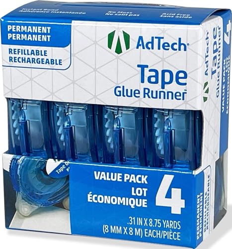 AdTech 5603 Permanent Crafter's Tape, 0.31' x 315', Pack of 4