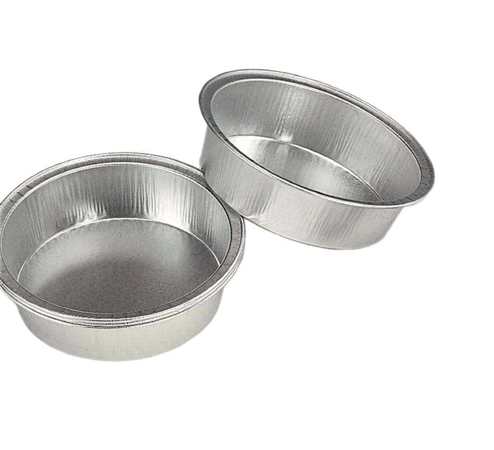 neoLab Aluschalen mit verstärktem Rand, 110 ml, silber, rund, 100 Stück, für die Laborwägung