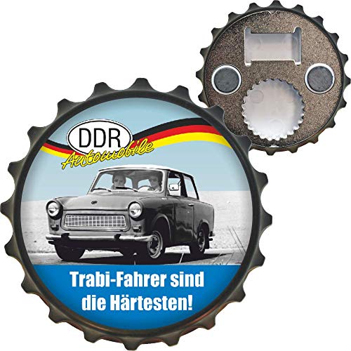 AV Andrea Verlag Ostalgie Flaschenöffner Öffner mit Spruch der DDR Bieröffner Kapselheber für Ostalgiker und Fans für Ostprodukte Ost Produkte  Kapselheber  - Trabifahrer -