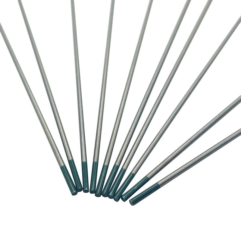 MKSIWSA SUOFEILAIMU Green Tip Pure Tungsten Electrode 1.6mm X 150mmsolder for Soldering Aluminum Solder for Soldering Aluminum Welding Electrodes