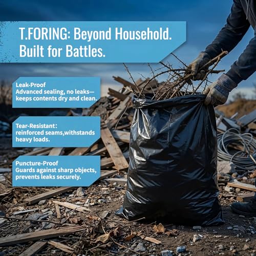 Image of 40-45 Gallon Trash Bags Unscented, 35'' x 40'', Black, 120 Count | Large 40+ Gal Garbage Bag,Plastic Can Liners,Fit 131 - 168 Liter Bins,Multipurpose for Home, Commercial Use,Yard Waste, Bulk