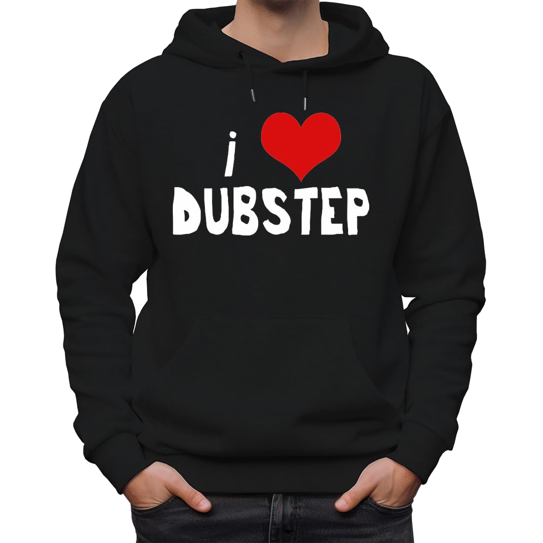 I Love Dubstep Music klasyczna bluza z kapturem unisex dla mężczyzn i kobiet