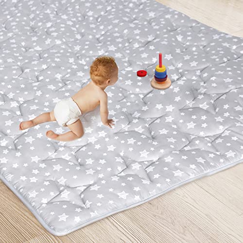 Image of Baby Play Mat, Extra Large Thick Floor Play Mat, Non Slip Padded Baby Play Mat for Playing 79x63 Inches, One-Piece Baby Floor Mat for Babies, Toddlers