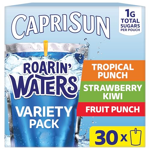 Capri Sun Roarin' Waters Flavored with Other Natural Flavor Water Beverage, 30 Pouches, for School...