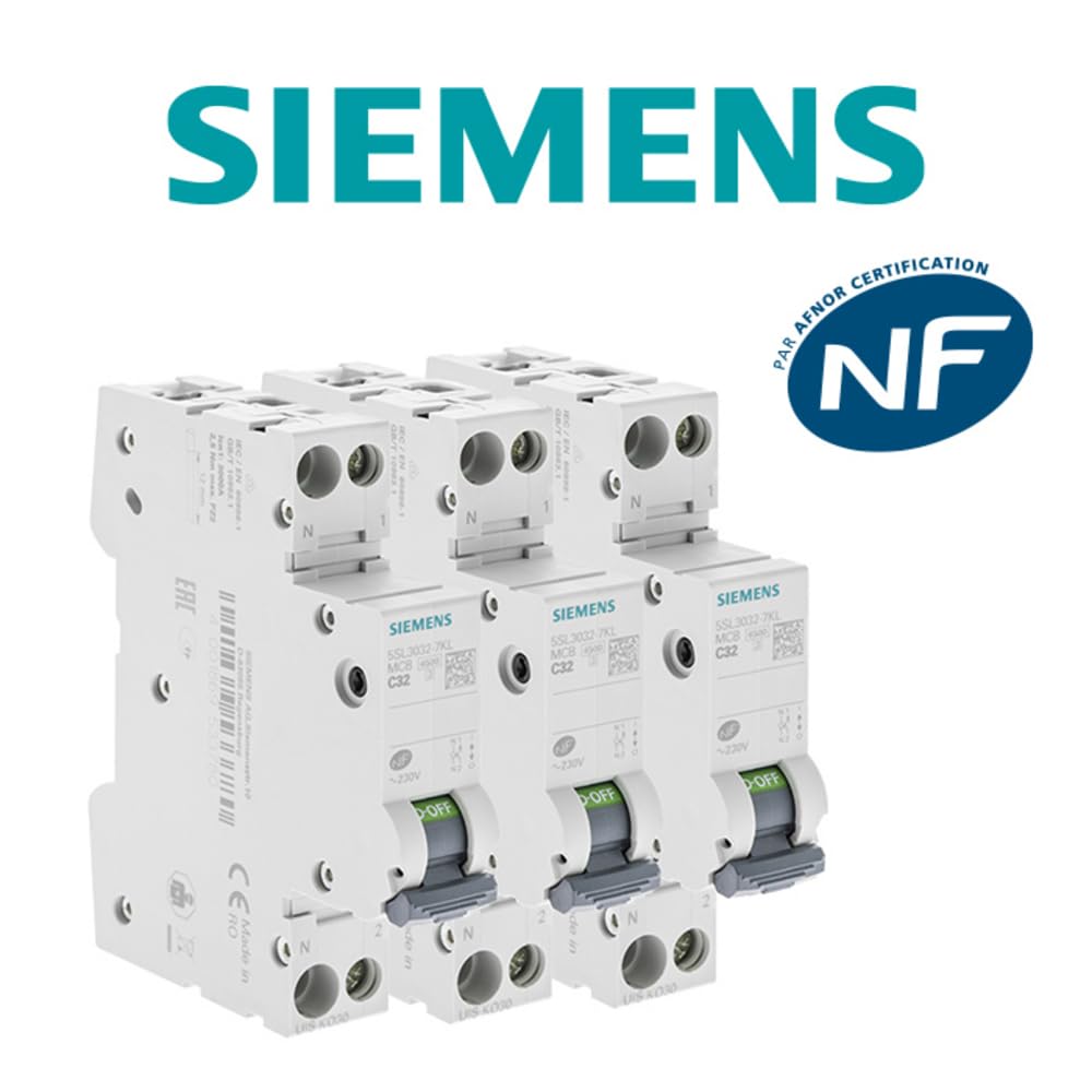 SIEMENS - Lot De 3 Disjoncteurs Électriques Phase + Neutre 32A