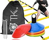 Fördert die Koordination - Hütchen Slalom Trainingszubehör für Kinder & Erwachsene für optimalen Training für zahlreiche Sportarten wie Fußball, Handball, Leichtathletik
