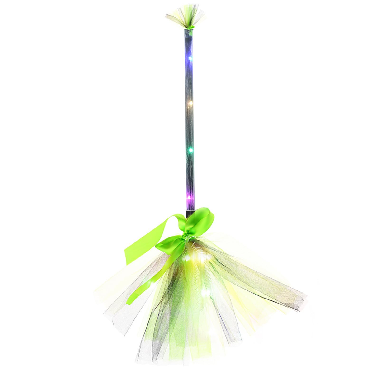 Elnwnnkc Lighted Witch Broom with LED Lights Halloween Witches Broomsticks Props Costume Accessories for Halloween Witch Broom
