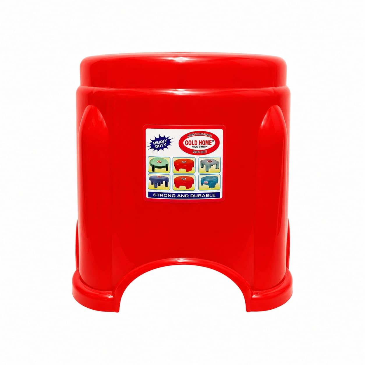 Gold Home Premium Plastic Stool 14 Inch Height | Heavy Duty Multipurpose Plastic Stool | Strong & Durable Bathroom, Kitchen, Living Room & Home Utility Stool | Anti-Skid Legs | Red (SRT 2)-image-48