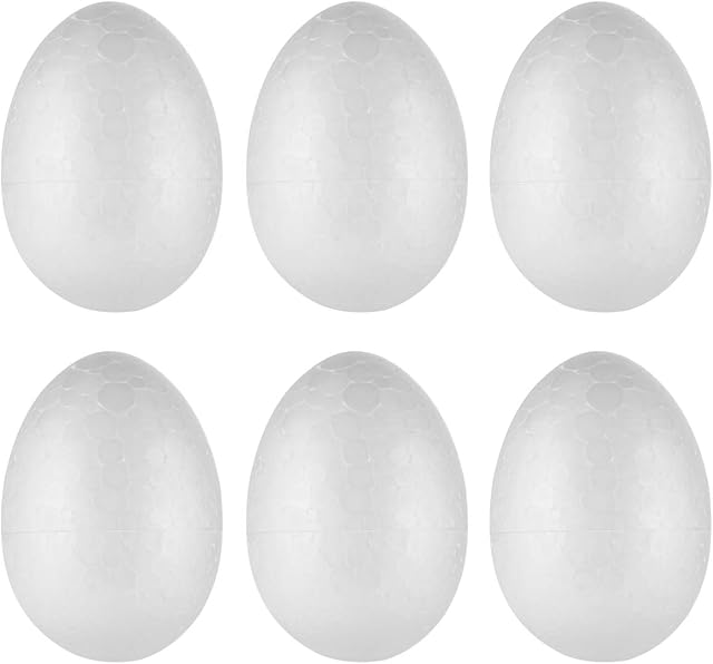 PRETYZOOM 50pcs Foam Eggs Easter Styrofoam Polystyrene Egg Shapes Easter Egg Decorations Ornaments 6cm