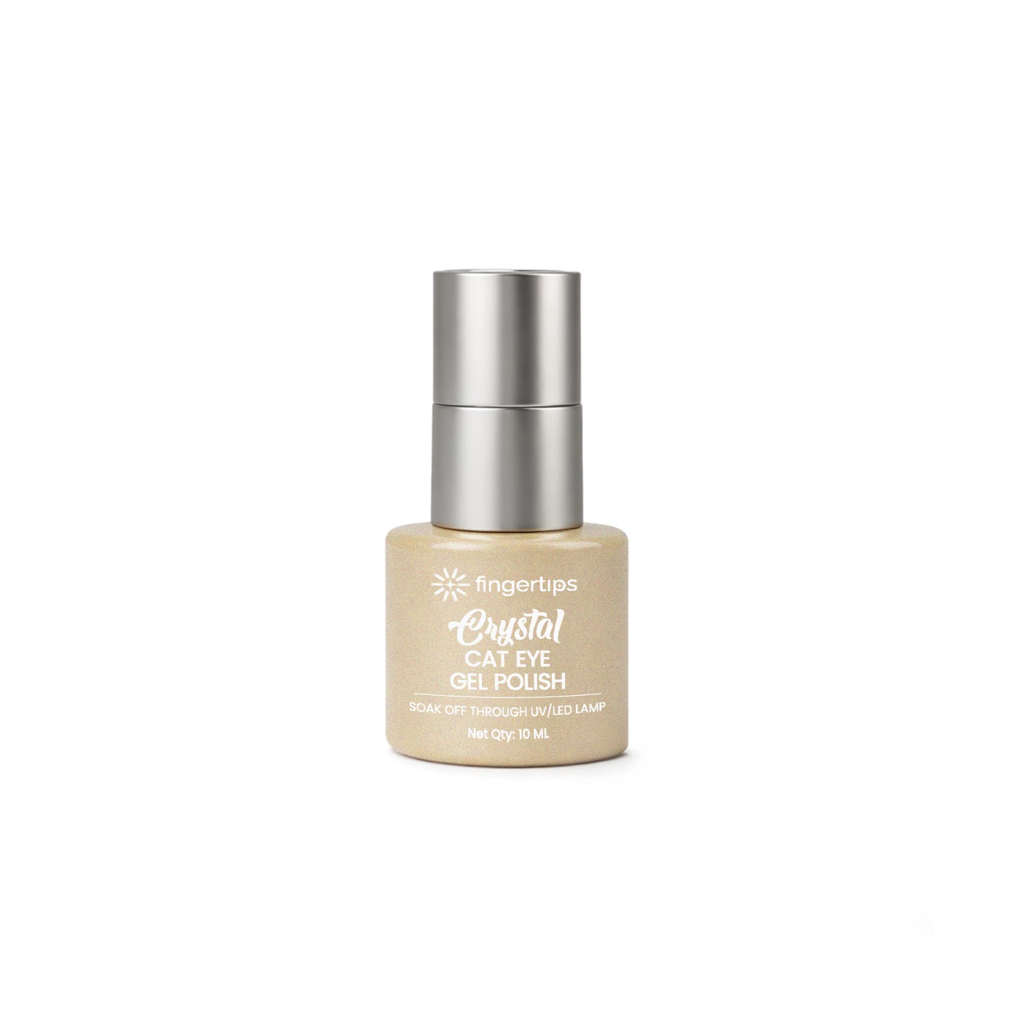 Fingertips Crystal Cat Eye Gel Polish 10ml | Magnetic Cat Eye Gel Nail Polish | Shimmer Effect | UV LED Soak Off Long Lasting Nail Polish (Champagne Crystal Shade 01)-picture-26