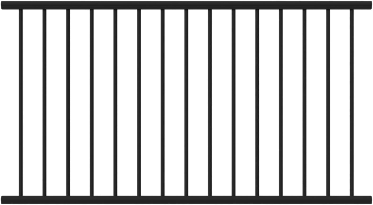 Aluminum Classic 6 ft. x 36 in. Textured Black Line Rail Kit