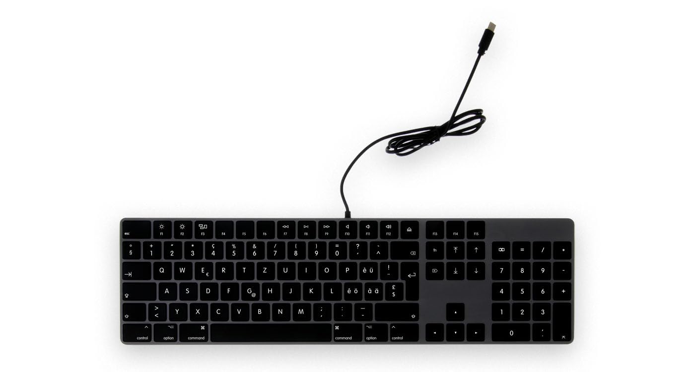LMP Tastiera Numerica USB-C per Windows, Layout Italiano ISO, 106 Tasti, Alluminio Grigio Siderale, Plug & Play, Tasti Incisi al Laser, Design Elegante, Compatibile con PC e Laptop USB-C