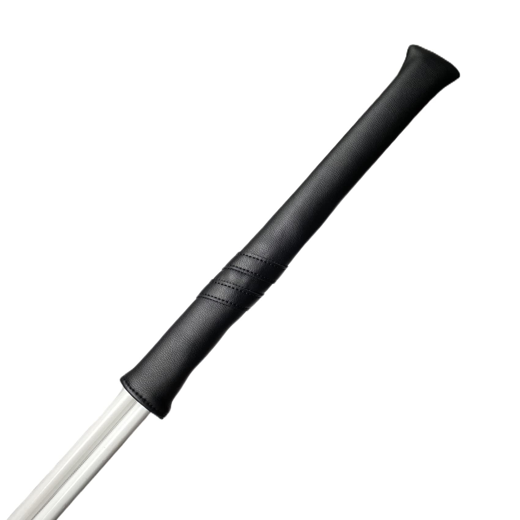 Classic Golf Alignment Stick Cover Headcover Holder 13in Hold at Least 2 Sticks – White, Light Blue, Black Soft Synthetic Leather Well Made (All Black)