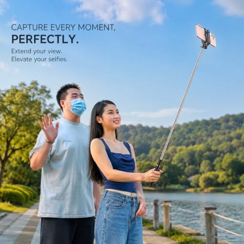 Image of Selfie Stick Tripod 67cm with Bluetooth Remote & Fill Light (6 feet)