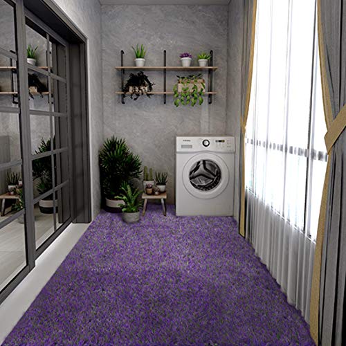 Progoal 6 Pcs Artificial Garden Grass Lavender Turf Fake Lavender Flooring Tiles Diy Interlocking Self-Draining Square Mat For Indoor Outdoor（12''X12'',1.7'' Height,Purple） #TOP1