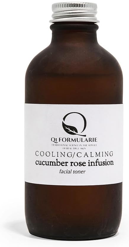 Cooling Calming Cucumber Rose Balancing Infusion Facial Toner, 4 oz. Glass Bottle