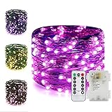 ER CHEN Color Changing Battery Operated Fairy String Lights with Remote Timer, 66Ft 200 LED 8 Modes