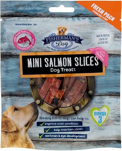 Fisherman's Mini Salmon Slices Dog Treats | High Protein, Gluten-Free, Made with Real Salmon (2 x 100g)