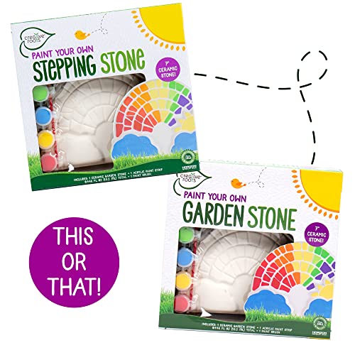 Image of Creative Roots Paint Your Own Rainbow Stepping Stone Craft Kits for Kids, Ceramics to Paint, Ages 6+