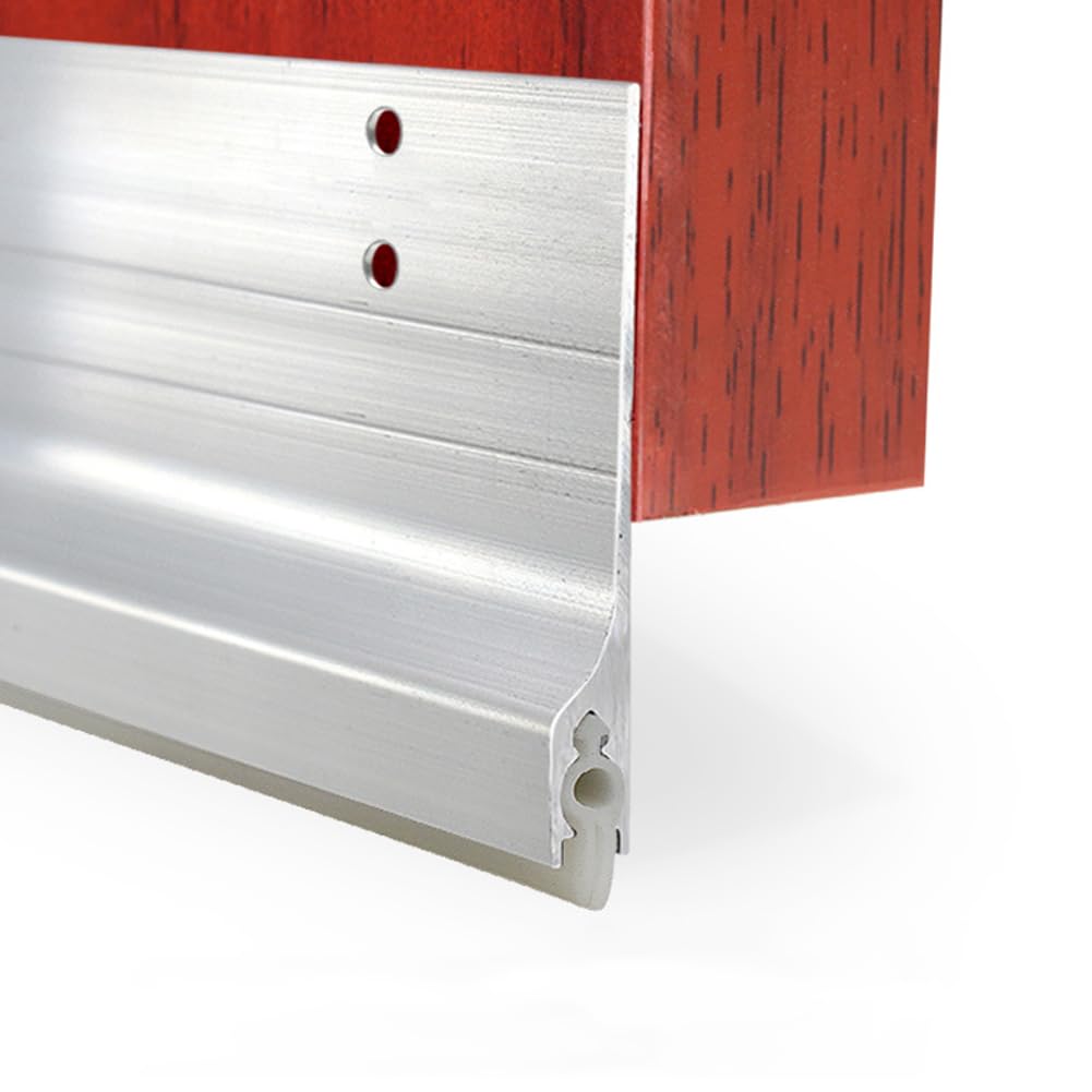 Metal Door Draft Stopper Bottom,Aluminium Mice Sweep Windscreen Dust Seal Stripping,Underdoor Draught Excluder Blocker,Seals Sweep Strip for Doors (White2,100 * 8.5CM)