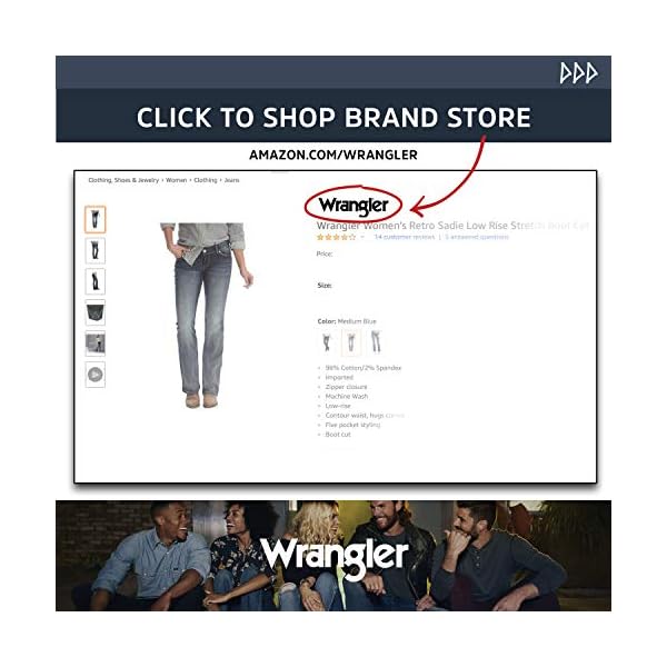 Wrangler-Womens-Western-Stretch-Boot-Cut-Jean Wrangler Women's Western Rise Stretch Boot Cut Jean, Mid Wash, 7W x 32L