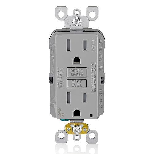 Miniatura 6 de Leviton GFCI - Toma de corriente resistente a la intemperie, 15 amperios, autocomprobación, no resistente a manipulaciones con luz indicadora LED,