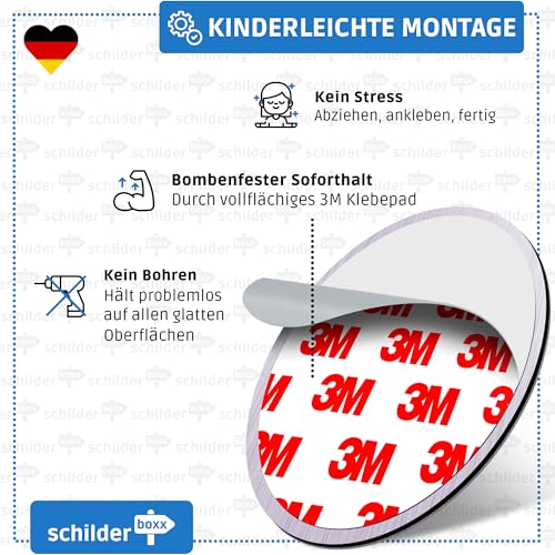 SCHILDERBOXX® WC Schild Selbstklebend - 2er Set Toilettenschild Damen und Herren [Ø75mm, 100% Alu, 3M Tape] – Türschild Toilette Aufkleber Tür, WC-Schilder, Toilettenschilder