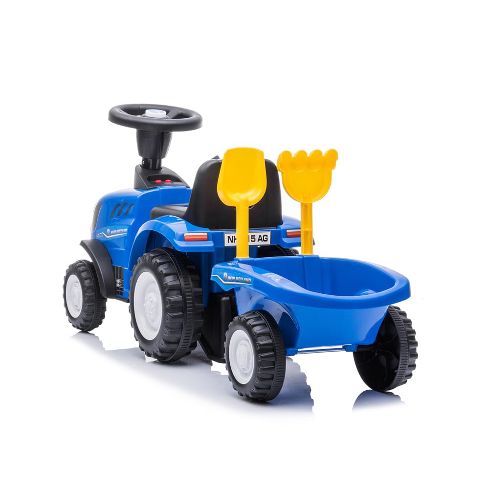 Sport1 Trattore con rimorchio Ride-on. Trattore Giocattolo per Bambini. Cavalcabile Bambino 1 Anno-3 Anni. Trattore con Volante per Bambini, Suoni, luci, rimorchio e Accessori. Trattore Bambini Blu.
