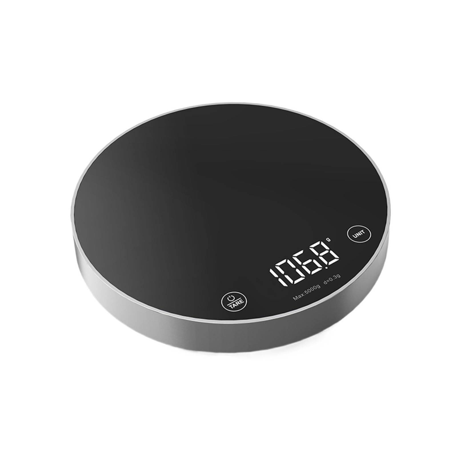 Waga Kuchenna Ruchoma Piekarnia ABS Szklana Spożywcza Elektroniczny Bezprzewodowy Wyświetlacz LCD Równowaga Wysoka Precyzja Łatwa Obsługa Precise Measurement(Silvery)