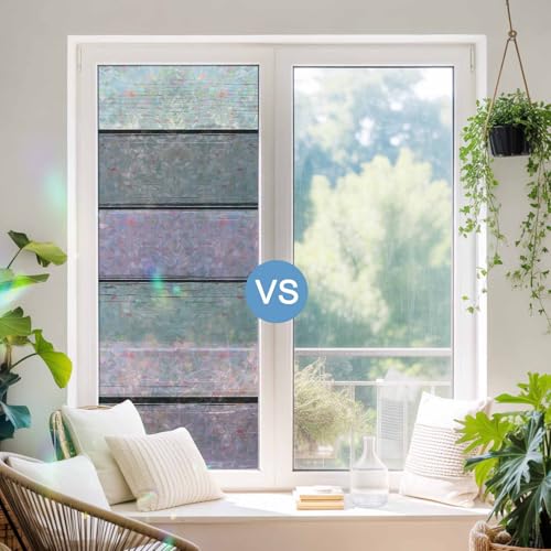 Película de privacidad para ventana Rainbow gris púrpura 18 x 39 in miniatura 6