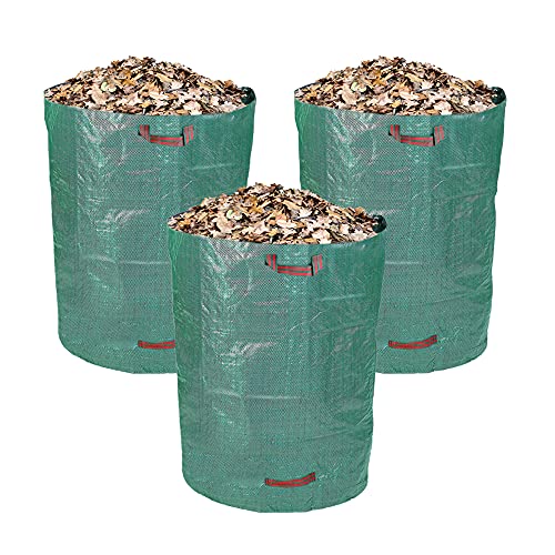 Schramm® 3 Stück Gartensäcke 160 L Polypropylen Gewebe PP Gartensack Garten Sack Säcke Big Bag Laubabfall