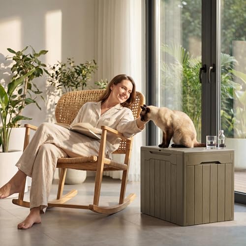 Image of Devoko 29 Gallon Deck Box, Waterproof Resin Outdoor Storage Box