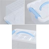 Vista 2 de 6 paquetes de contenedores de plástico transparente de 6 cuartos de galón con tapas/pestillos clips/asas