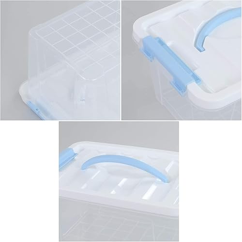 Miniatura 2 de 6 paquetes de contenedores de plástico transparente de 6 cuartos de galón con tapaspestillos clipsasas