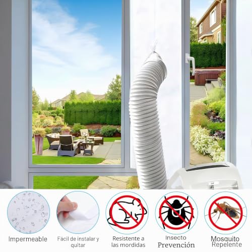 Miniatura 3 de Sellado De Ventanas De Aire Acondicionado, 400 Cm 157 Pulgadas , Sellado De Ventanas Para Climatizadores Móviles, Aire Acondicionado Móvil Con Manguera De Salida Para Climatizadores Móviles