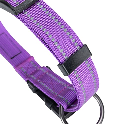 EXCELLENT ELITE SPANKER Reflective Dog Collar Classic Breathable Nylon Adjustable Pet Collar with Quick Release Buckle for Boy Girl Male Female Puppies Small Medium Large Dogs Training(PUL-M) - Image 4